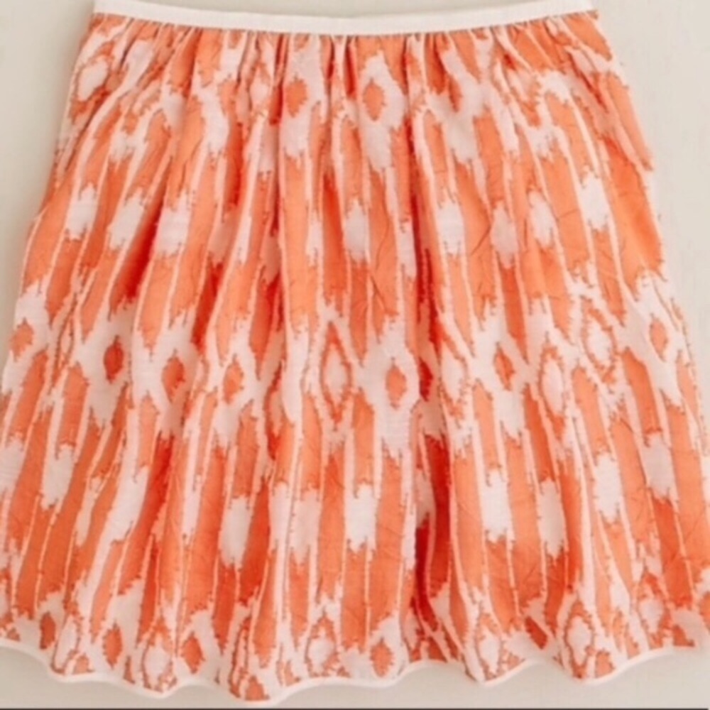 🍑J. CREW🍑ORANGE AND TAN IKAT SKIRT🍑